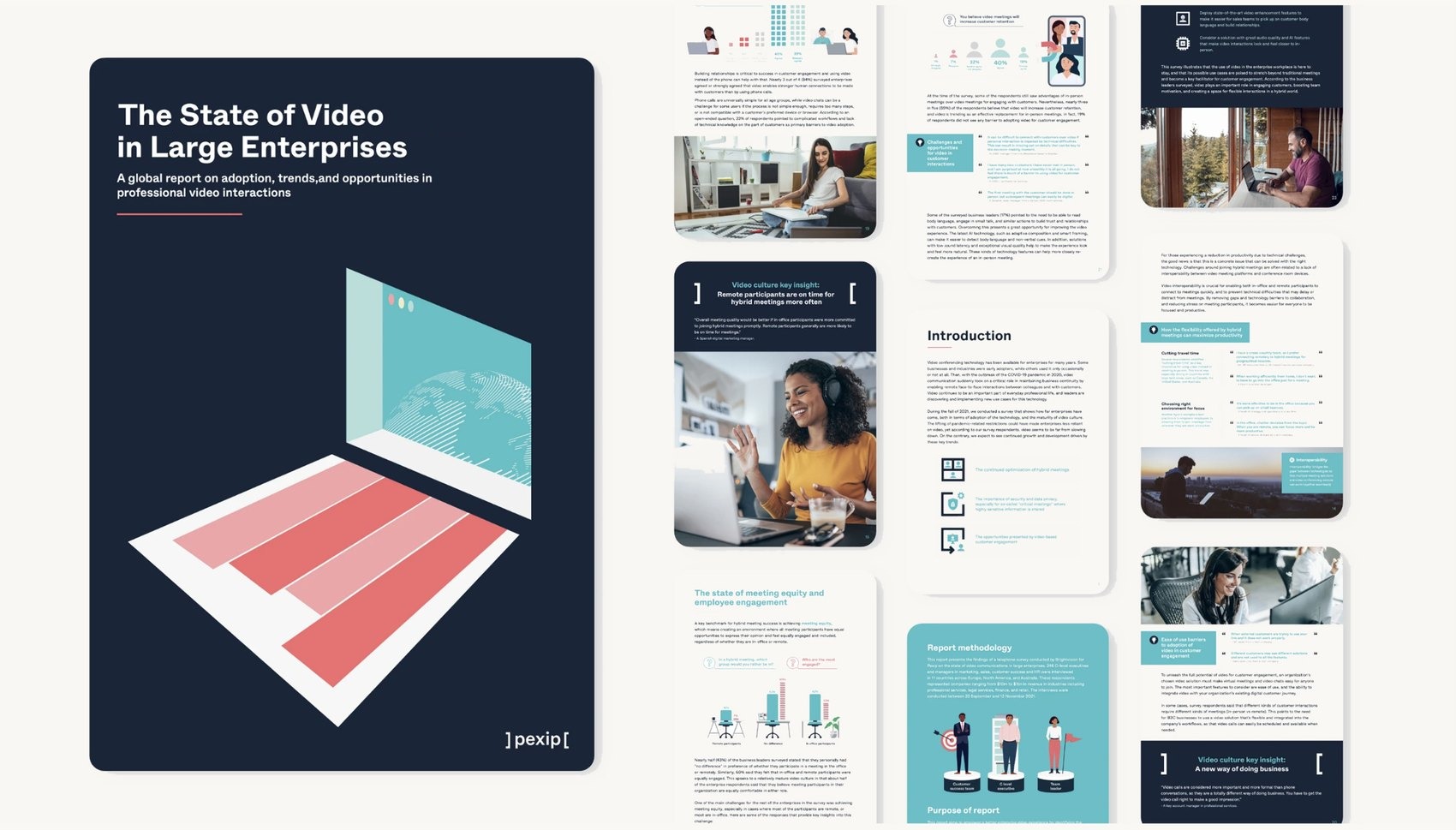 The report cover and a spread of interior pages