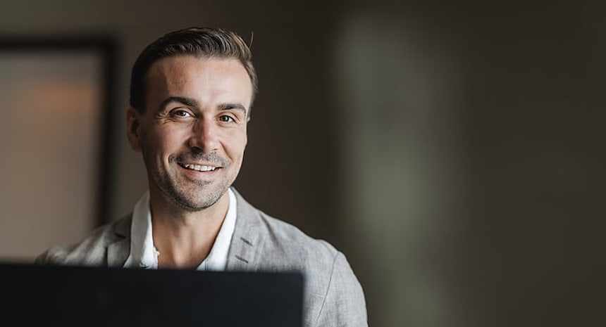 A colleague at work in a meeting room